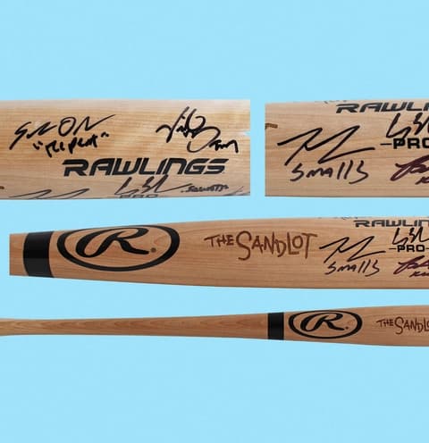 'The Sandlot' Baseball Bat Signed 