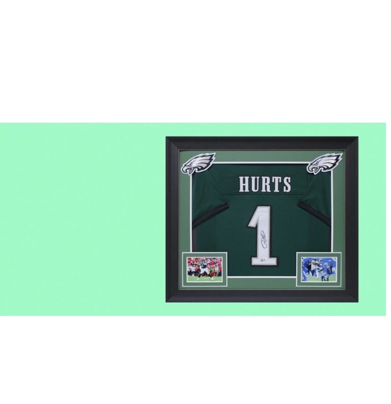 Jalen Hurts Signed Jersey Display