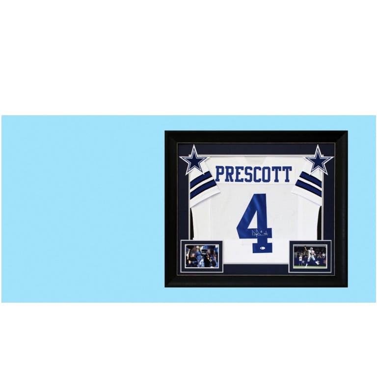 Dak Prescott Signed Dallas Cowboys Jersey Framed