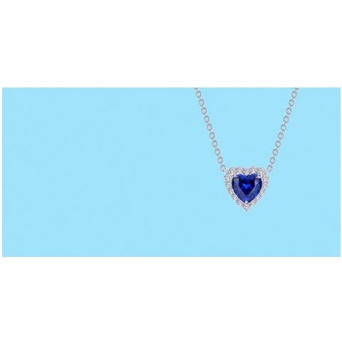 Lab-Grown Sapphire Heart Necklace