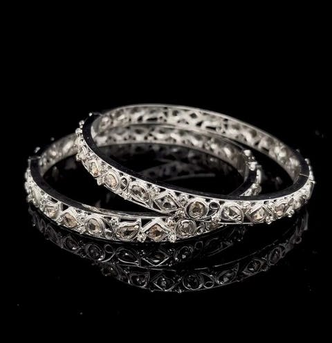 Antique Rose Cut Diamond Bangle Bracelets
