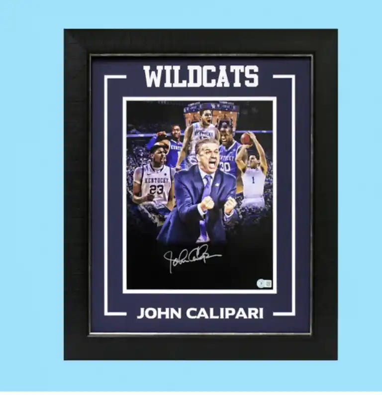 John Calipari Signed Kentucky Wildcats Photo Framed