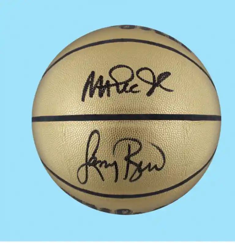 Magic Johnson & Larry Bird Signed Basketball