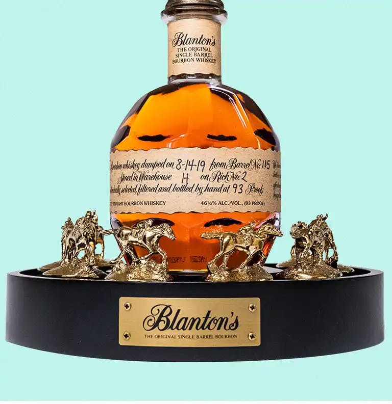 Limited Edition Blanton's Bourbon & Gold Stopper Set with Glorifier Display