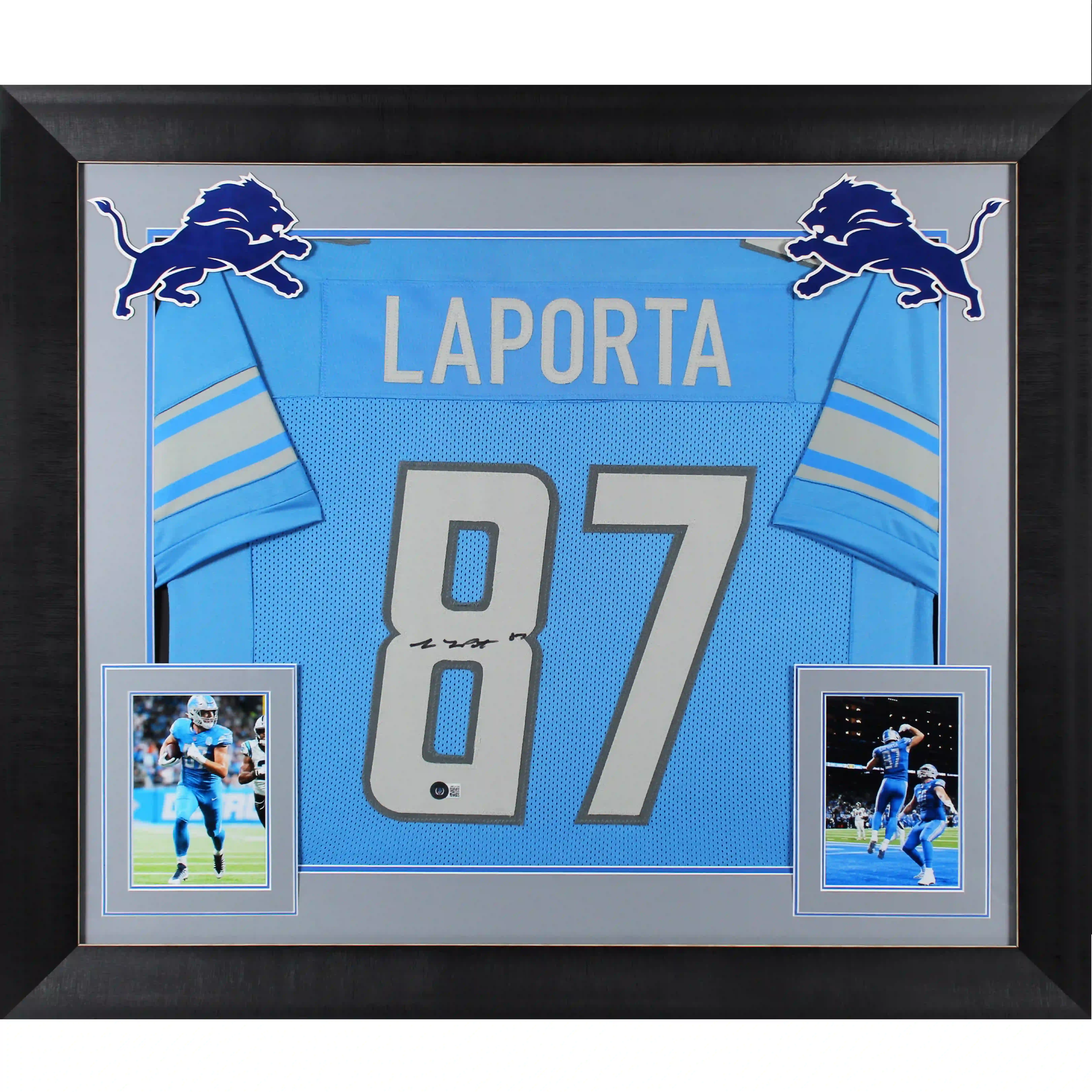 Charitybuzz Sam LaPorta Signed Detroit Lions Framed Jersey
